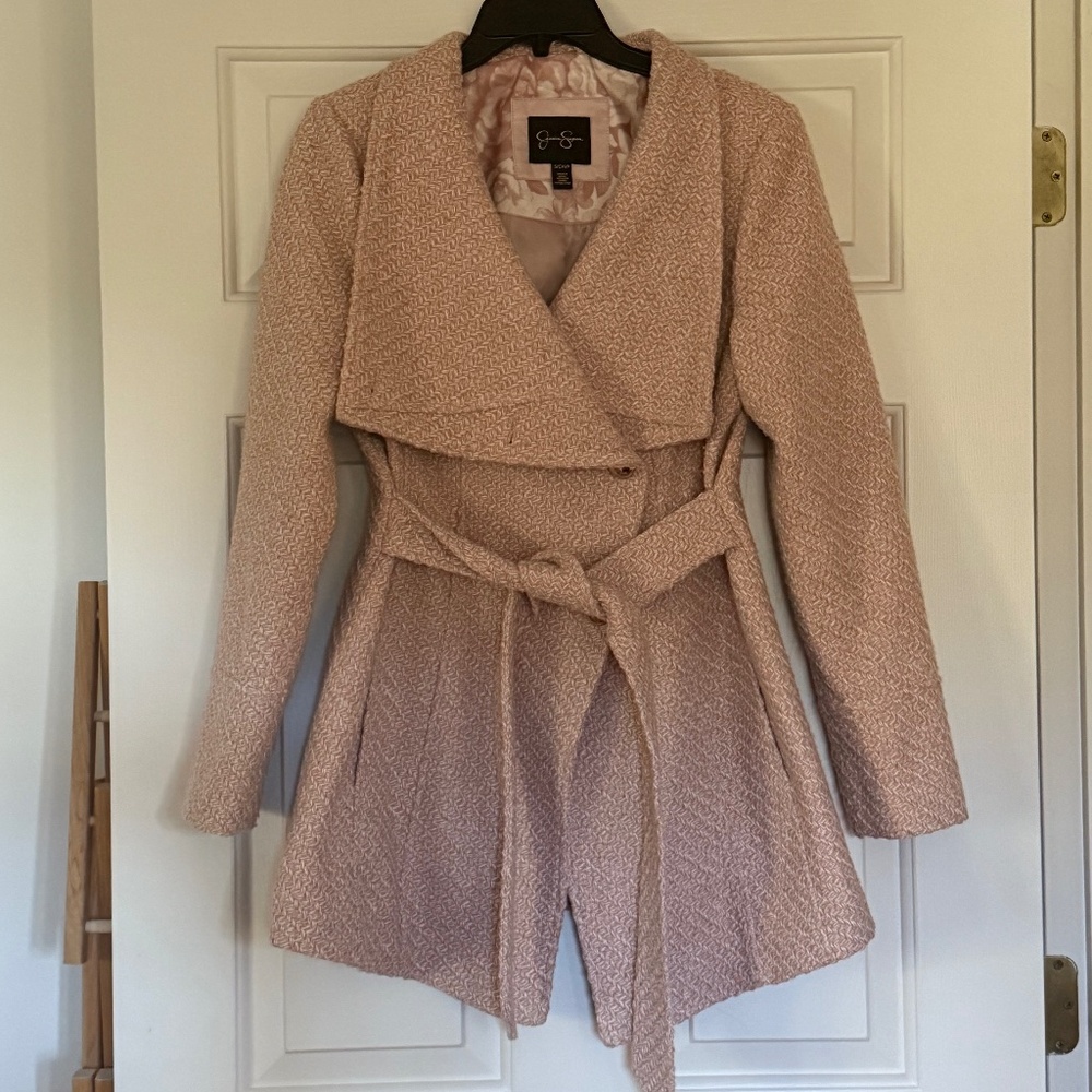 Jessica Simpson Light Pink Belted Jacket. Size Small. Worn Once